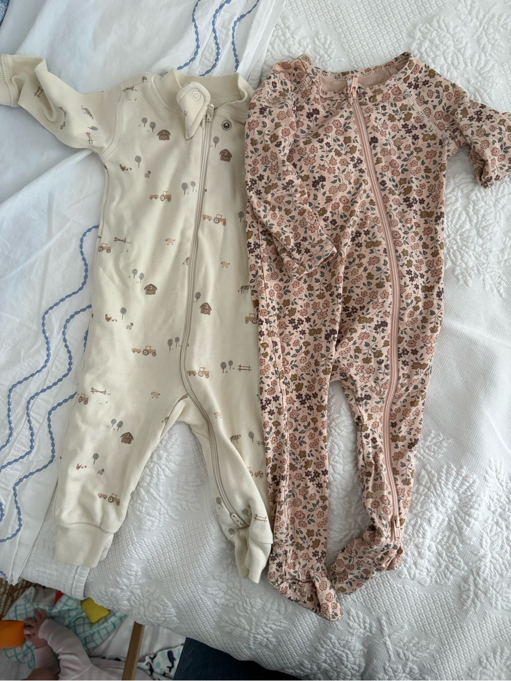 Quincy Mae Floral Pink Zip-Footed One-Piece